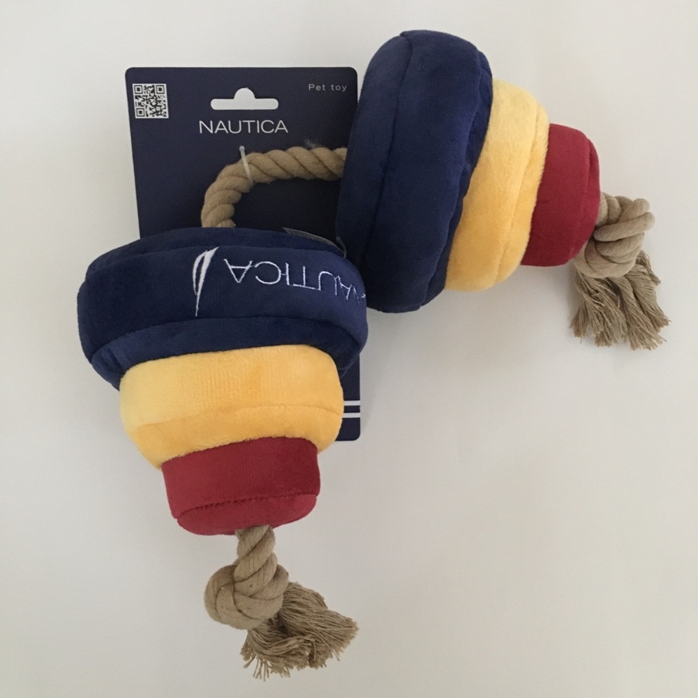 NEW Dog Toy Buoys Plush Soft Stuffed & Rope Chew Great for Larger Dogs | Nautica